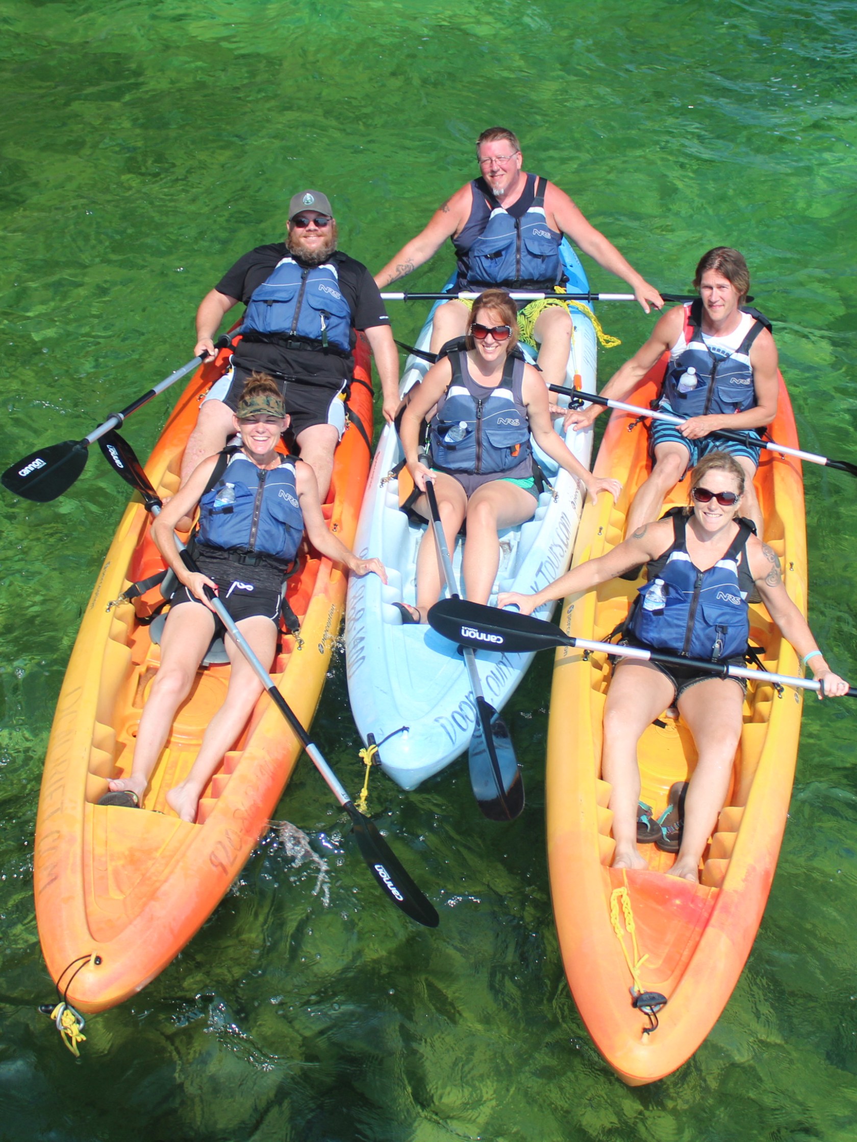 Group of kayakers on Lake Michigan in Door County, Wisconsin