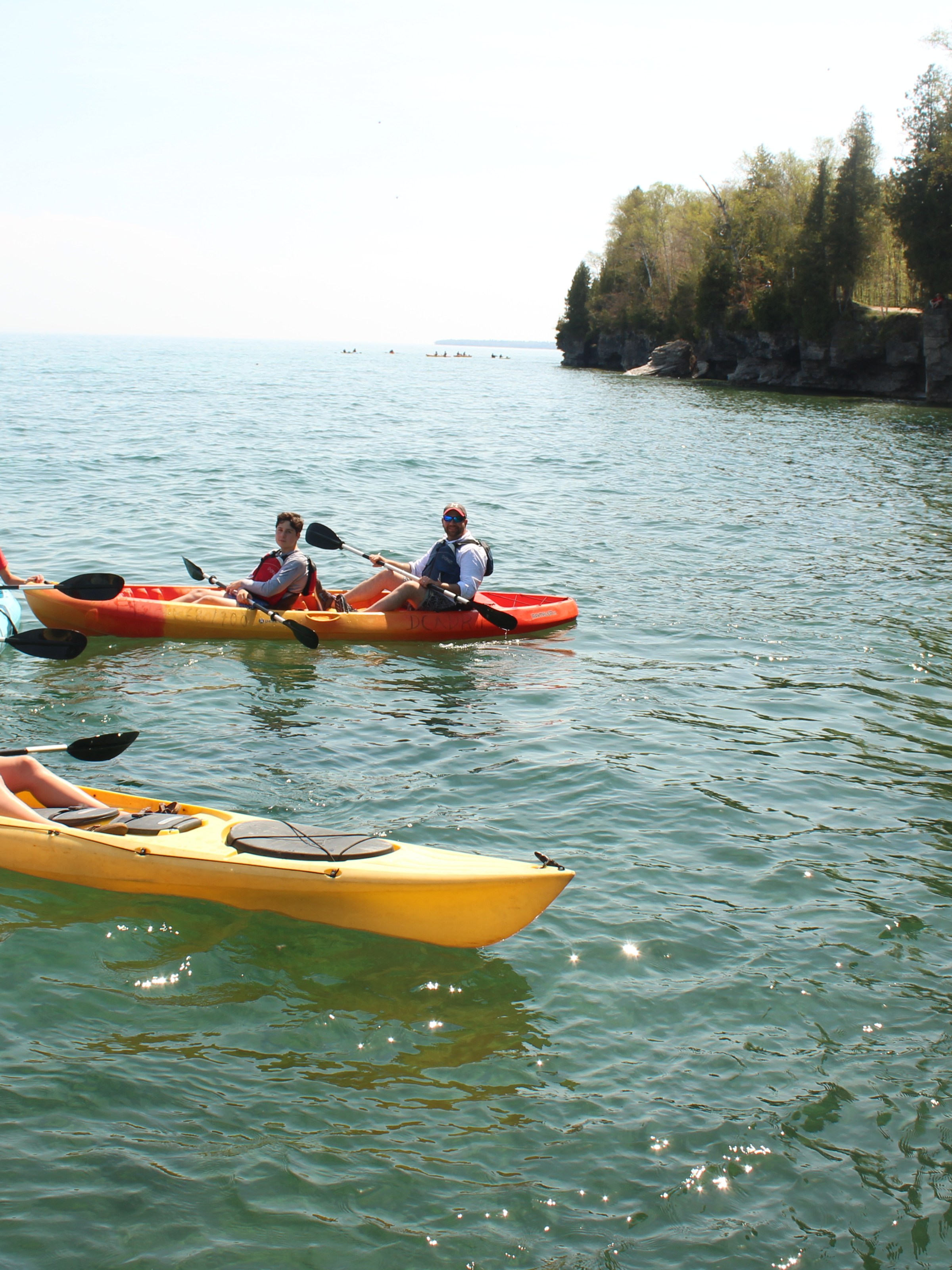 Kayakers on Lake Michigan in Door County, Wisconsin