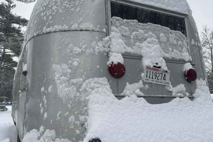 a car covered in snow