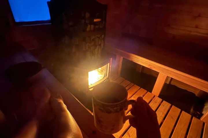 a man in a dark room